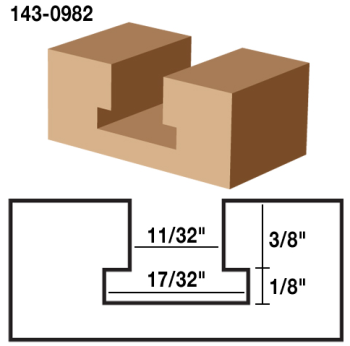 17/32" T-Slot Router Bits 11/32" SD x 1/4" shank | EAGLE AMERICA