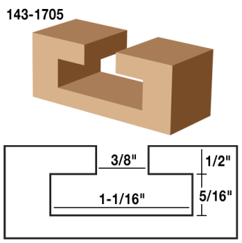 1-1/16" T-Slot Router Bits 3/8" SD x 1/2" shank | EAGLE AMERICA