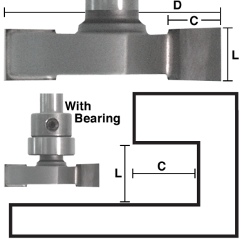 Top Bearing Slot Cutter Router Bits 1/8" CL x 1/4" shank | EAGLE AMERICA