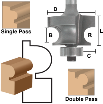 Square Edge 3/16" Bead Router Bits 7/8" LD x 1/4" shank | EAGLE AMERICA