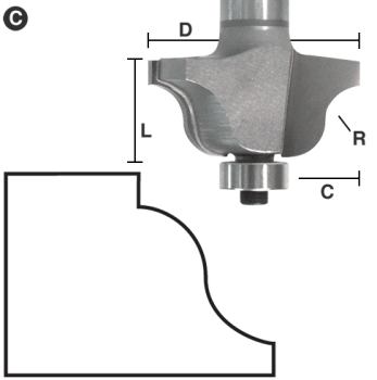 1/4" Roman Ogee Router Bits 1-1/2" LD x 1/2" shank | EAGLE AMERICA