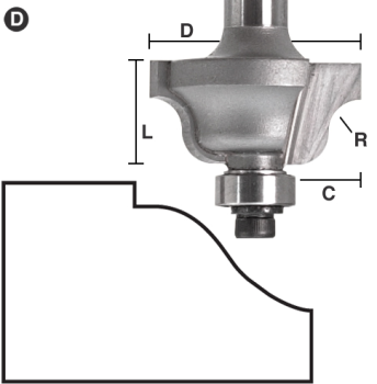 1/2" Roman Ogee Router Bits 1-3/4" LD x 1/2" shank | EAGLE AMERICA