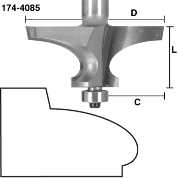 Thumbnail - Bevel W/ Radius 1" X 1/2" Shk