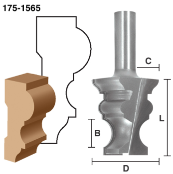 Chair Rail Router Bits 1-5/8" CL x 1/2" shank | EAGLE AMERICA