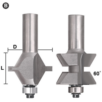 Edge Banding Router Bits Set - 60° Tongue & Groove for 1" Stock | EAGLE AMERICA