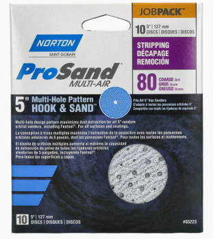 Norton ProSand Multi-Air Cyclonic 5 inch Hook and Loop Sanding Discs - 10 Pack
