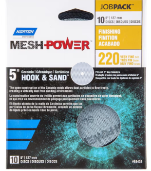 Norton MeshPower 5 inch Ceramic Hook and Loop Mesh Sanding Disc - 10 pack