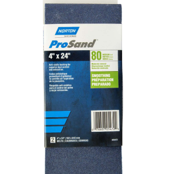 Norton ProSand 4 x 24 Sanding Belt Coarse 80 Grit - 2 pack