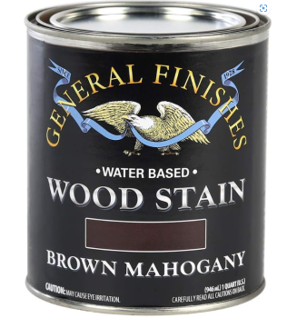 General Finishes Water-Based Wood Stain - Brown Mahogany Quart
