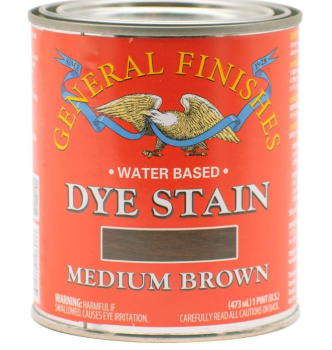 General Finishes Water Based Dye Stain Medium Brown - Quart