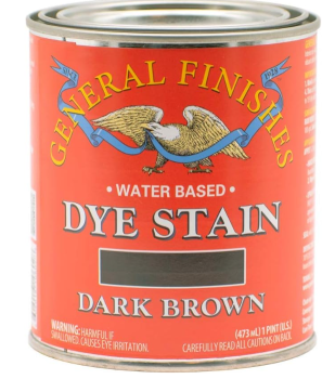 General Finishes Water Based Dye Stain Dark Brown - Quart
