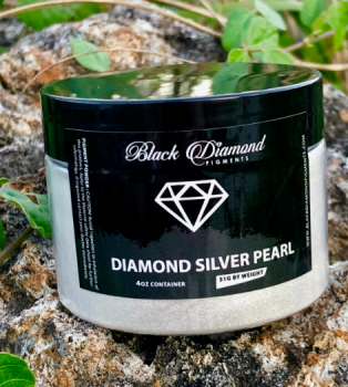 Black Diamond Pigment Mica Powder - Diamond Silver Pearl - 1.8 oz