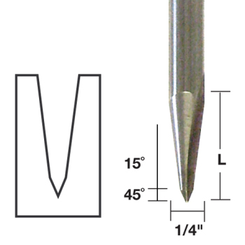 Veining Router Bits | Solid Carbide 45 and 15 Degree | MLCS
