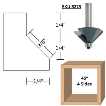 45° Chamfer Router Bits 1/2" CH x 1/4" shank | MLCS