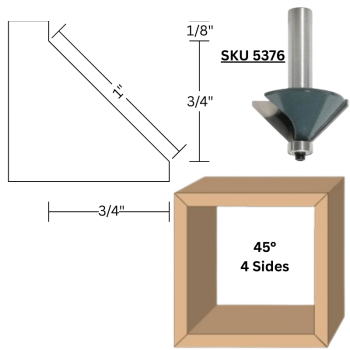45° Chamfer Router Bits 7/8" CH x 1/4" shank | MLCS