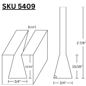 Dovetail Router Bits 3/4" LD x 14 Degree  x 1/4" shank | MLCS