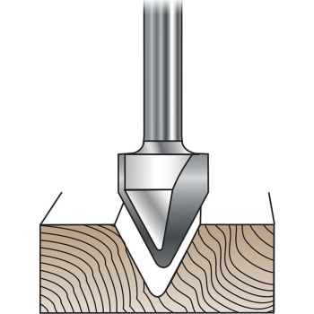60° Lettering Router Bits with Cove Bottom 9/16" LD x 1/4" shank | MLCS