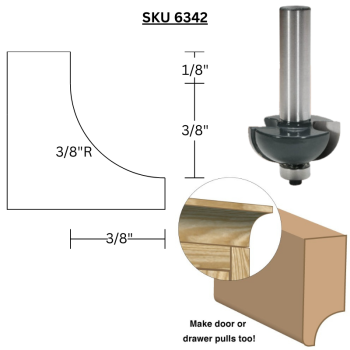 3/8" Cove Router Bits  x 1/4" shank | MLCS