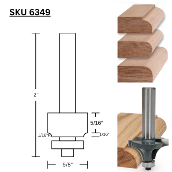 1/16" Roundover Router Bits x 1/4" shank | MLCS