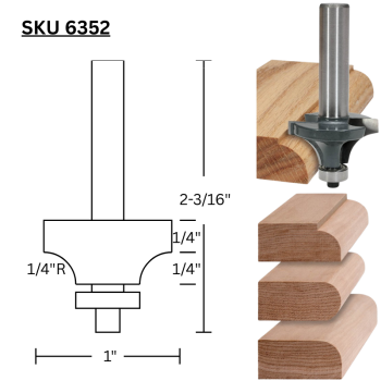 1/4" Roundover Router Bits x 1/4" shank | MLCS