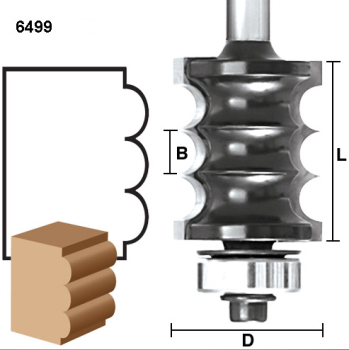 1/4" Triple Bead Router Bits  x 1/4" shank | MLCS