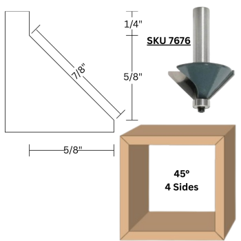 45° Chamfer Router Bits 7/8" CH x 1/2" shank | MLCS