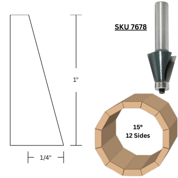 15° Chamfer Router Bits x 1/2" shank | MLCS