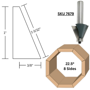 22.5° Chamfer Router Bits x 1/2" shank | MLCS