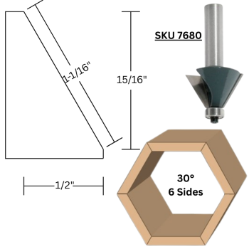 30° Chamfer Router Bits  x 1/2" shank | MLCS