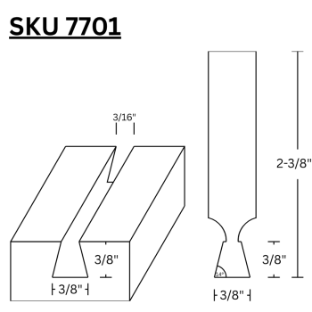 Dovetail Router Bits 3/8" LD x 14 Degree  x 1/2" shank | MLCS