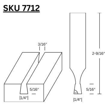 Dovetail Router Bits 1/4" LD x 7-1/2 Degree  x 1/2" shank | MLCS