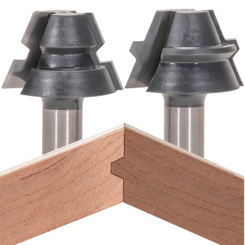 22.5 Degree Lock Miter Router Bits for a 45 Degree Joint 2 pc Set | MLCS