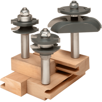 Cove Raised Panel Cabinet Door and Roundover Rail and Stile Frame Router Bits 3 pc Set | MLCS