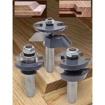 Shaker Raised Panel Cabinet Door Router Bit with Undercutter and Matched Rail and Stile Bits 3 pc Complete Set | MLCS