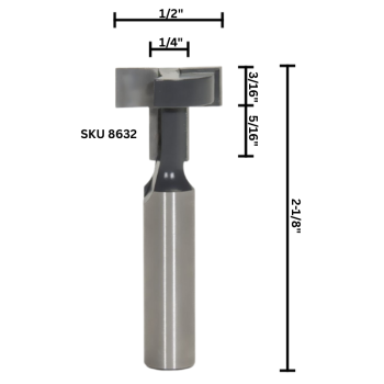 1/2" T-Slot Router Bits 1/4" SD x 3/16" HTC x 1/2" shank | MLCS