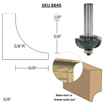 5/8" Cove Router Bits  x 1/2" shank | MLCS