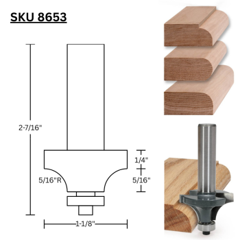 5/16" Roundover Router Bits x 1/2" shank | MLCS