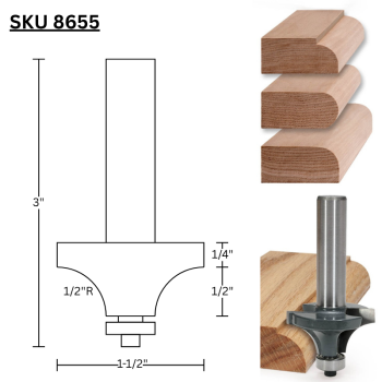 1/2" Roundover Router Bits x 1/2" shank | MLCS