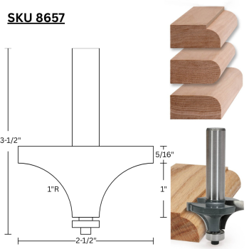 1" Roundover Router Bits x 1/2" shank | MLCS