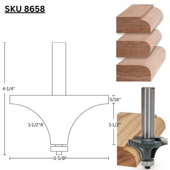1-1/2" Roundover Router Bits x 1/2" shank | MLCS