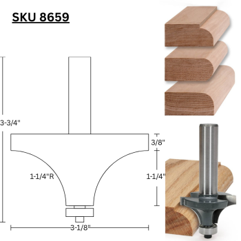1-1/4" Roundover Router Bits x 1/2" shank | MLCS