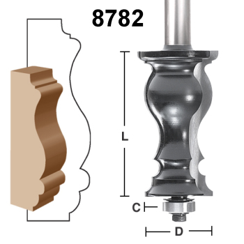 Mitered Door Frame Router Bits 2-11/16" CL x 1/2" shank | MLCS
