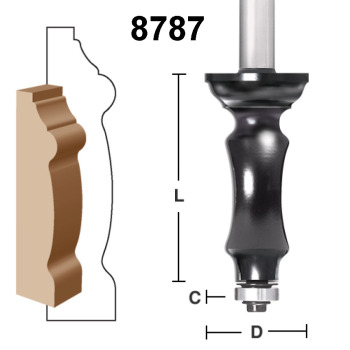 Mitered Door Frame Router Bits 3" CL x 1/2" shank | MLCS