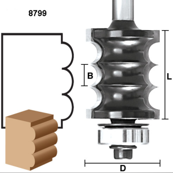 1/4" Triple Bead Router Bit x 1/2" shank | MLCS