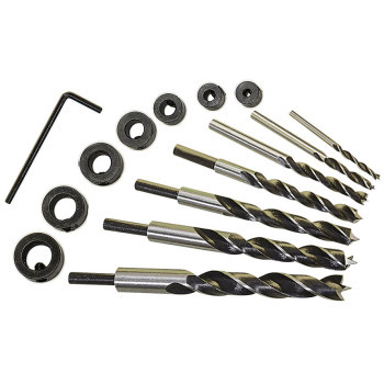 Brad Point Drill Bits and Stop Collars - 7 Bit Set