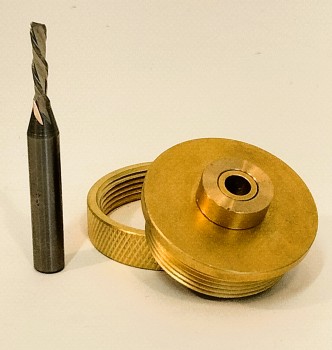 Solid Brass Router Inlay Kit with 1/8 inch Downcut Spiral Router Bit