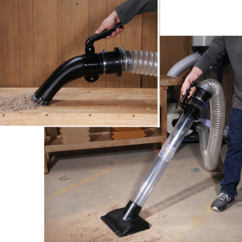 Dust Collection Floor Sweep Set with Magnetic Pickup Strip & 4″ Magnetic Fittings