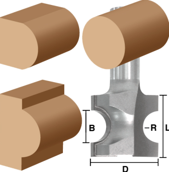 1/2" Bullnose Router Bits 1-1/8" LD x 1/4" shank | EAGLE AMERICA