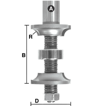 Adjustable Double Roundover Router Bits Assembly 1/8" R x 1/2" shank | EAGLE AMERICA