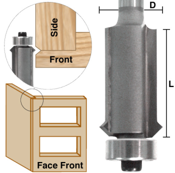1/2" Flush Trim Router Bits with V-Notch 1" CL x 1/2" shank | EAGLE AMERICA